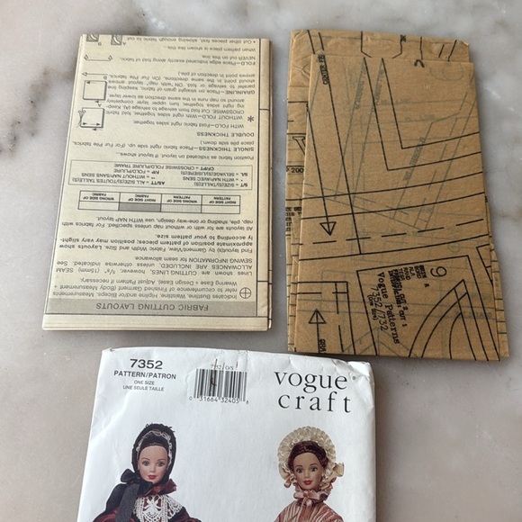 VOGUE CRAFT PATTERNS 7352 7190 FASHION DOLL CLOTHES CIRCA 1940 1950 Linda Carr - Picture 6 of 8